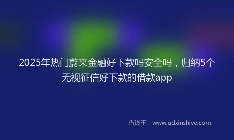2025年热门蔚来金融好下款吗安全吗，归纳5个无视征信好下款的借款app