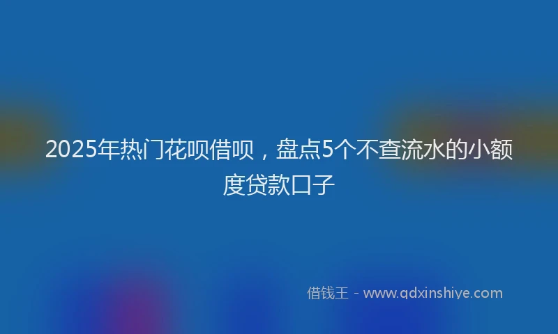2025年热门花呗借呗，盘点5个不查流水的小额度贷款口子