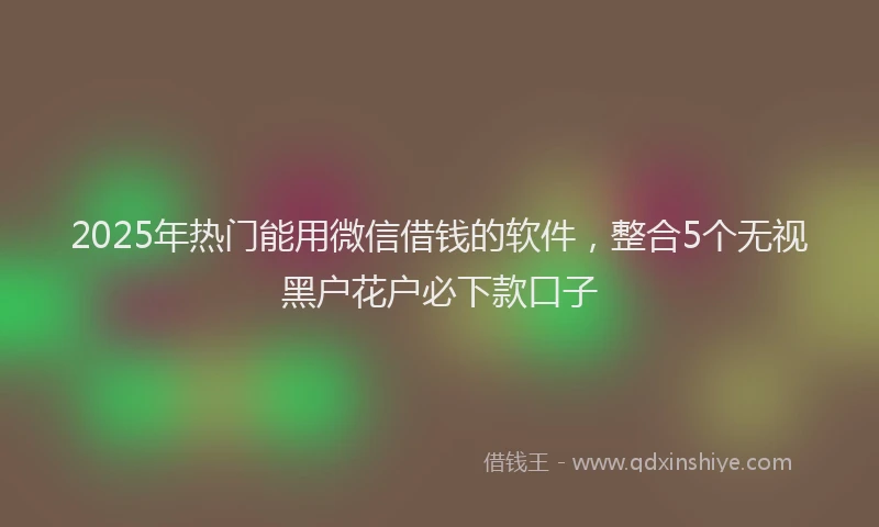 2025年热门能用微信借钱的软件，整合5个无视黑户花户必下款口子
