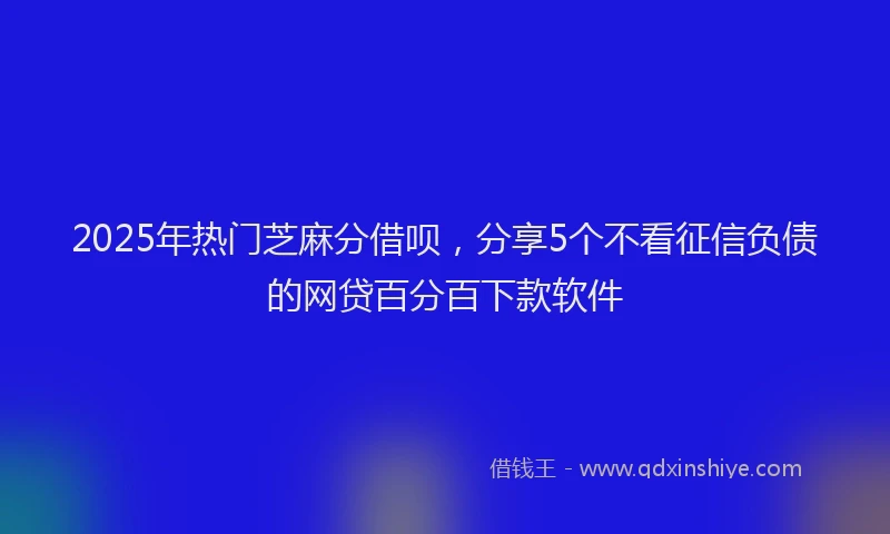 2025年热门芝麻分借呗，分享5个不看征信负债的网贷百分百下款软件