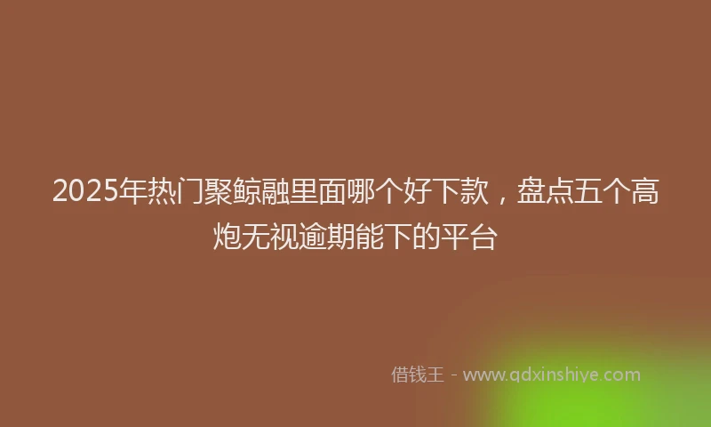 2025年热门聚鲸融里面哪个好下款，盘点五个高炮无视逾期能下的平台