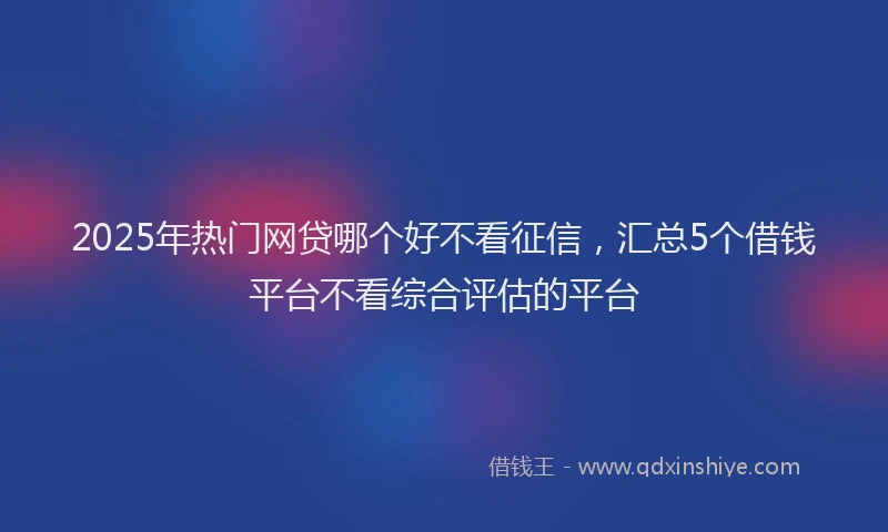 2025年热门网贷哪个好不看征信，汇总5个借钱平台不看综合评估的平台