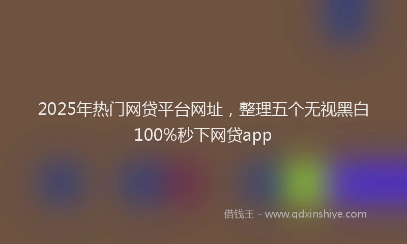 2025年热门网贷平台网址，整理五个无视黑白100%秒下网贷app