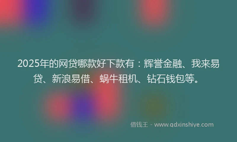 2025年的网贷哪款好下款有：辉誉金融、我来易贷、新浪易借、蜗牛租机、钻石钱包等。