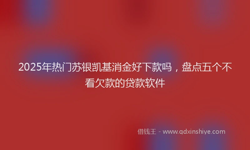 2025年热门苏银凯基消金好下款吗，盘点五个不看欠款的贷款软件