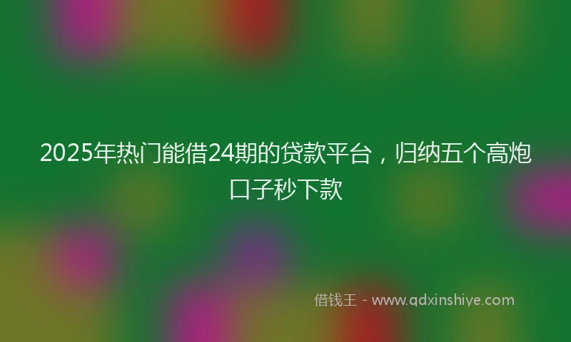 2025年热门能借24期的贷款平台，归纳五个高炮口子秒下款
