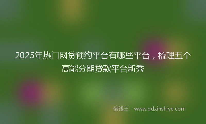 2025年热门网贷预约平台有哪些平台，梳理五个高能分期贷款平台新秀
