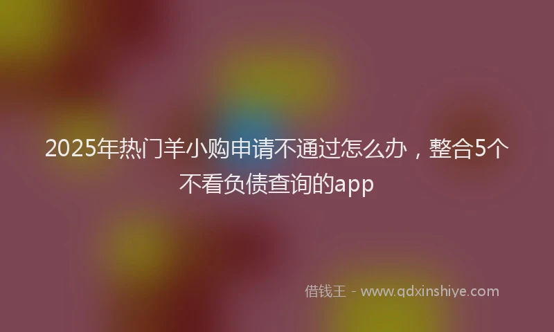 2025年热门羊小购申请不通过怎么办，整合5个不看负债查询的app