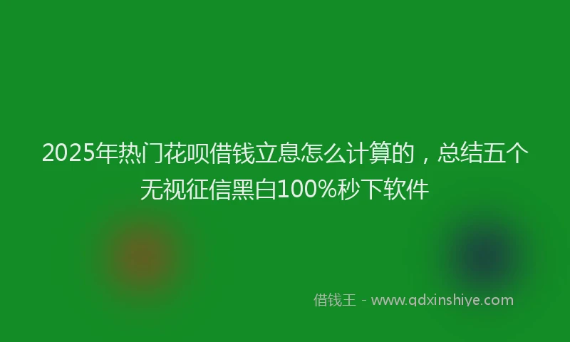 2025年热门花呗借钱立息怎么计算的，总结五个无视征信黑白100%秒下软件