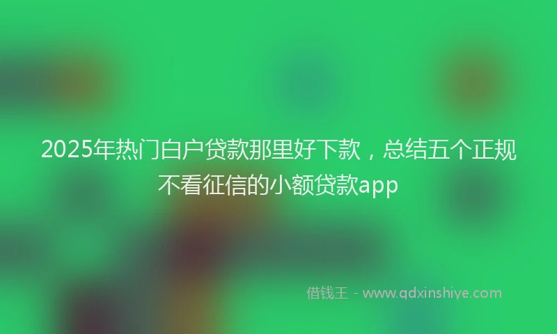 2025年热门白户贷款那里好下款，总结五个正规不看征信的小额贷款app