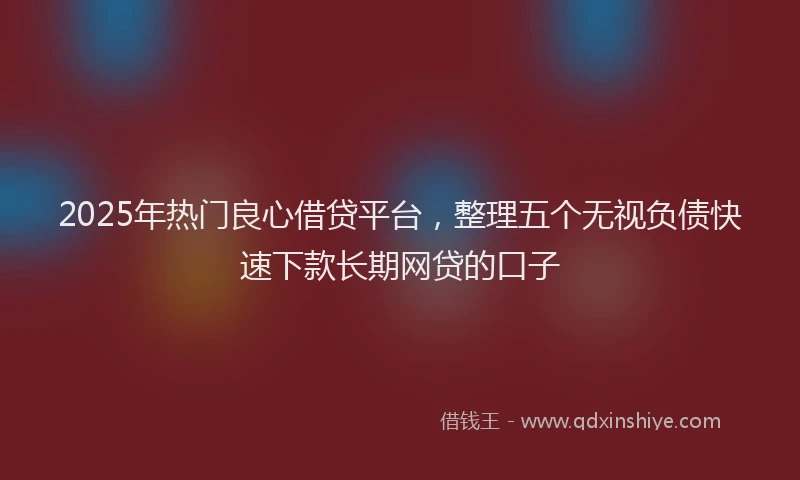 2025年热门良心借贷平台，整理五个无视负债快速下款长期网贷的口子