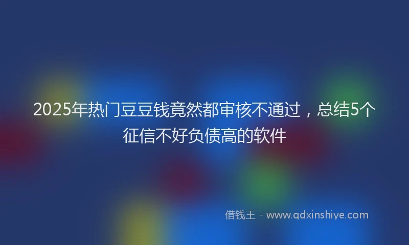2025年热门豆豆钱竟然都审核不通过，总结5个征信不好负债高的软件