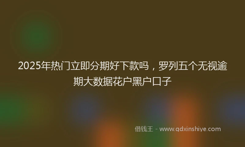 2025年热门立即分期好下款吗，罗列五个无视逾期大数据花户黑户口子