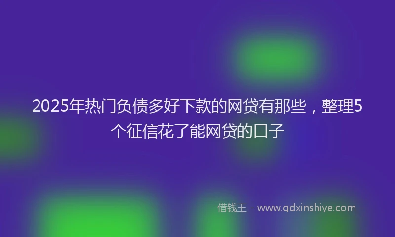 2025年热门负债多好下款的网贷有那些，整理5个征信花了能网贷的口子