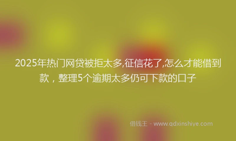 2025年热门网贷被拒太多,征信花了,怎么才能借到款，整理5个逾期太多仍可下款的口子