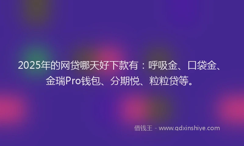 2025年的网贷哪天好下款有：呼吸金、口袋金、金瑞Pro钱包、分期悦、粒粒贷等。
