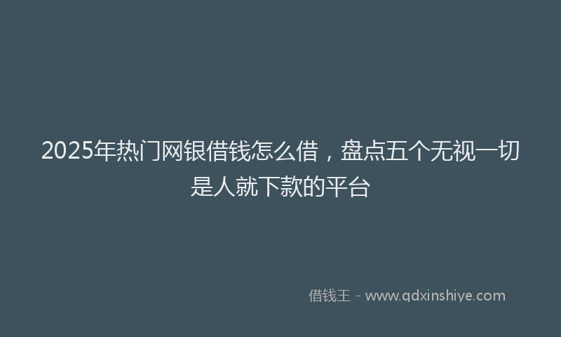 2025年热门网银借钱怎么借，盘点五个无视一切是人就下款的平台