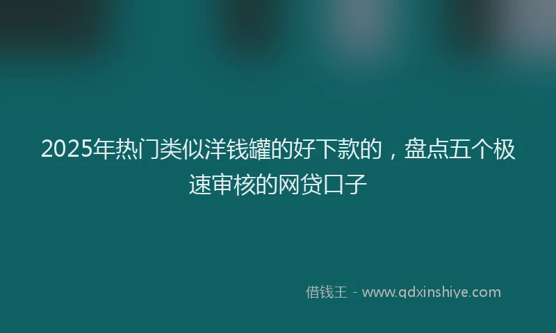 2025年热门类似洋钱罐的好下款的，盘点五个极速审核的网贷口子