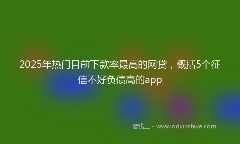 2025年热门目前下款率最高的网贷，概括5个征信不好负债高的app