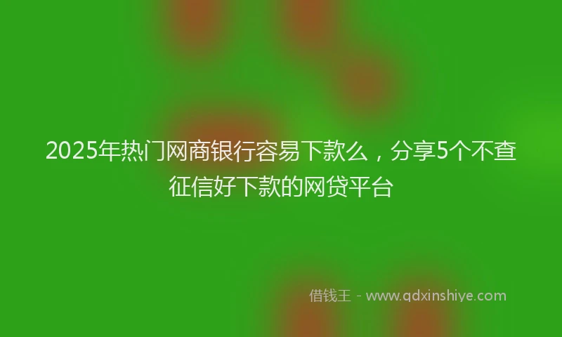 2025年热门网商银行容易下款么，分享5个不查征信好下款的网贷平台