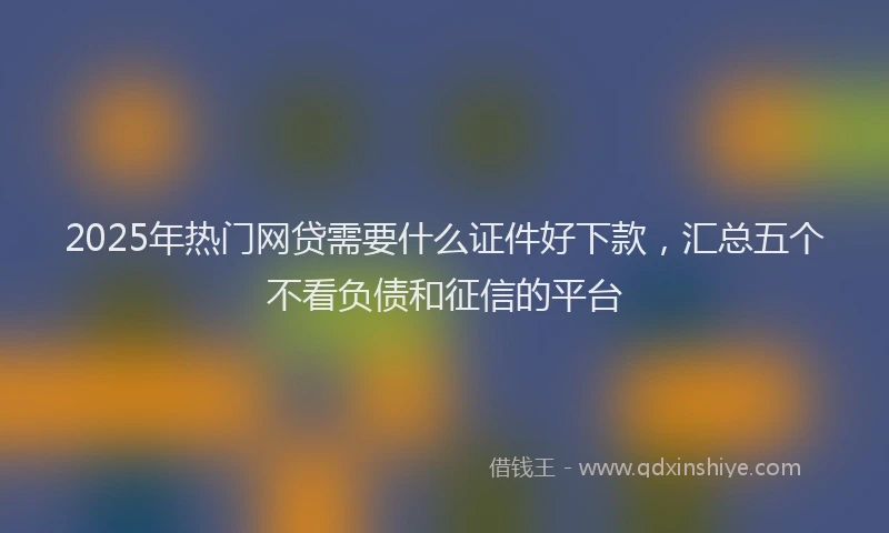 2025年热门网贷需要什么证件好下款，汇总五个不看负债和征信的平台