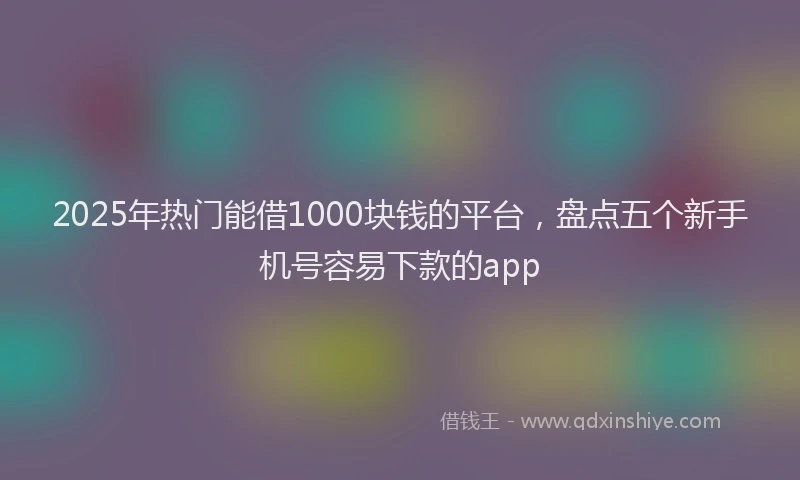 2025年热门能借1000块钱的平台，盘点五个新手机号容易下款的app