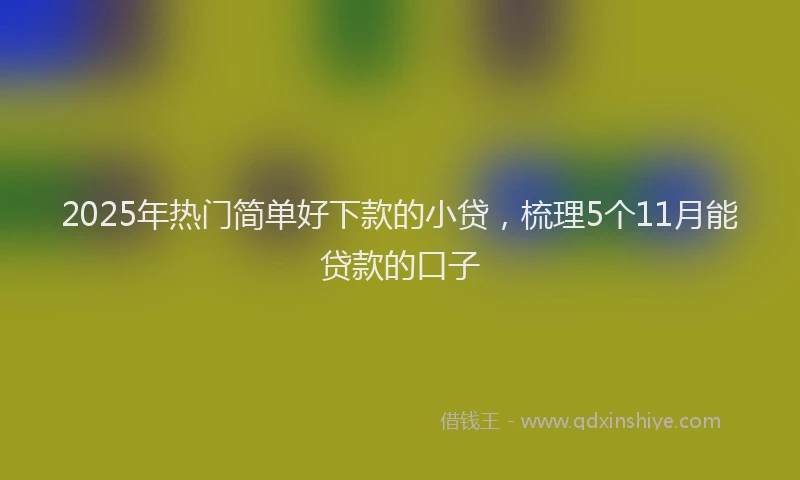 2025年热门简单好下款的小贷，梳理5个11月能贷款的口子
