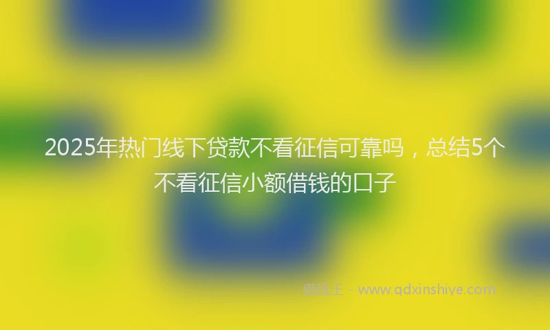 2025年热门线下贷款不看征信可靠吗，总结5个不看征信小额借钱的口子