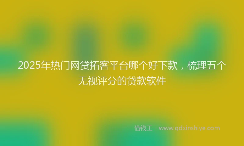 2025年热门网贷拓客平台哪个好下款，梳理五个无视评分的贷款软件