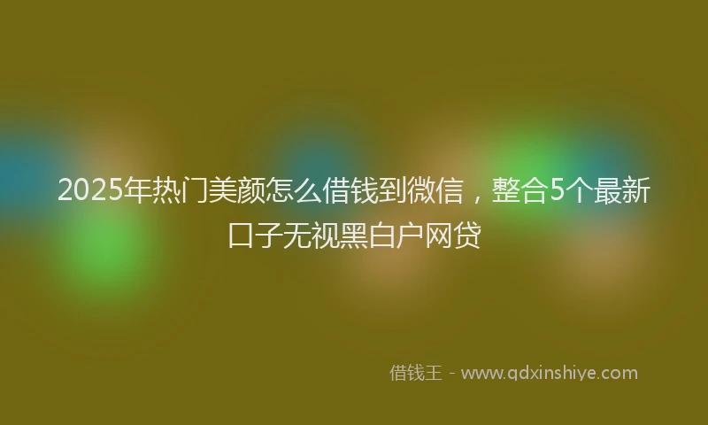 2025年热门美颜怎么借钱到微信，整合5个最新口子无视黑白户网贷