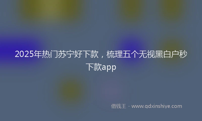 2025年热门苏宁好下款，梳理五个无视黑白户秒下款app