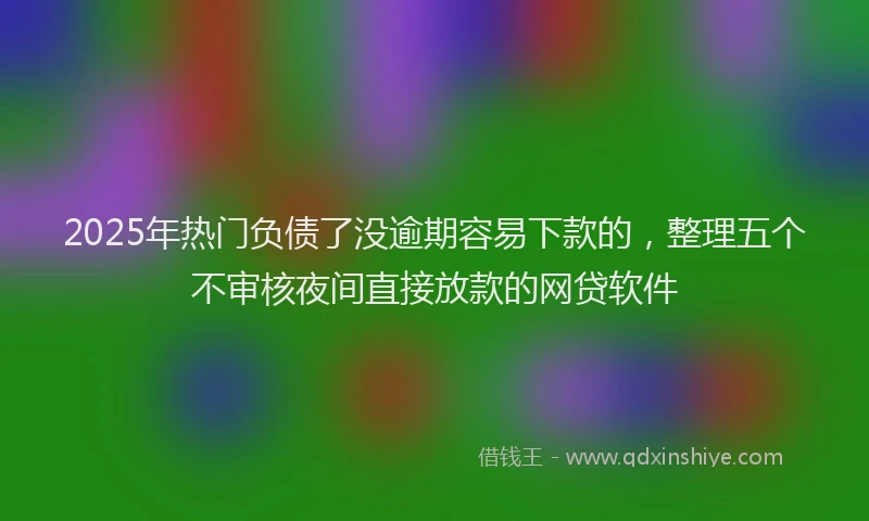 2025年热门负债了没逾期容易下款的，整理五个不审核夜间直接放款的网贷软件