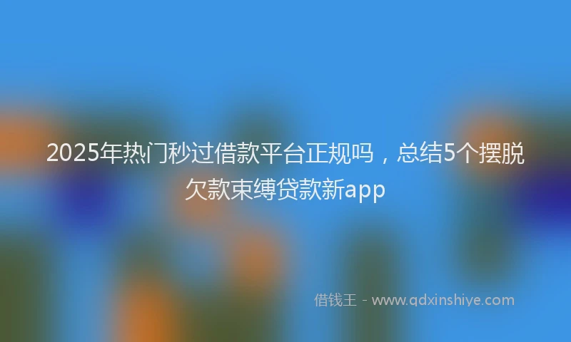 2025年热门秒过借款平台正规吗，总结5个摆脱欠款束缚贷款新app