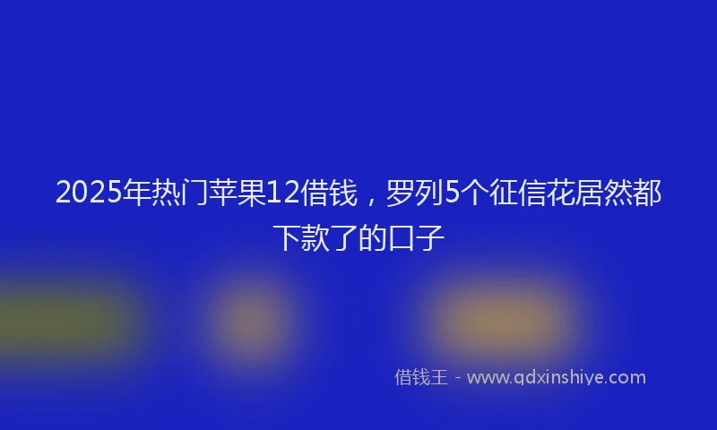 2025年热门苹果12借钱，罗列5个征信花居然都下款了的口子