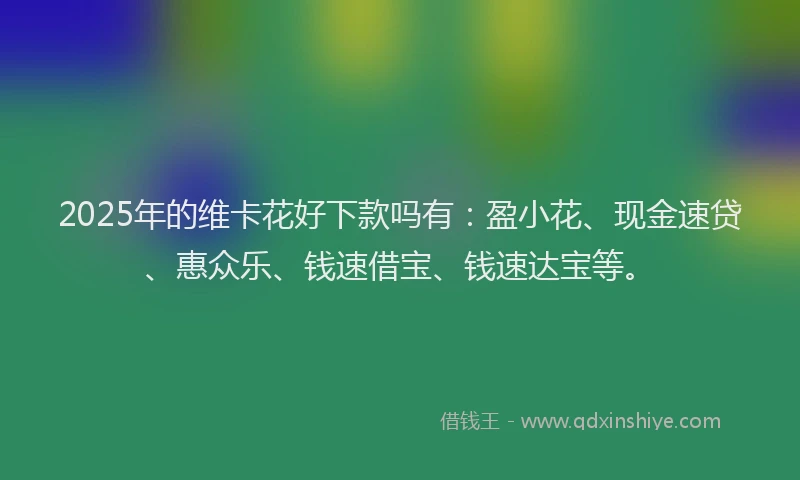 2025年的维卡花好下款吗有：盈小花、现金速贷、惠众乐、钱速借宝、钱速达宝等。