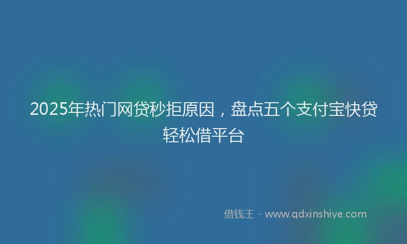2025年热门网贷秒拒原因，盘点五个支付宝快贷轻松借平台