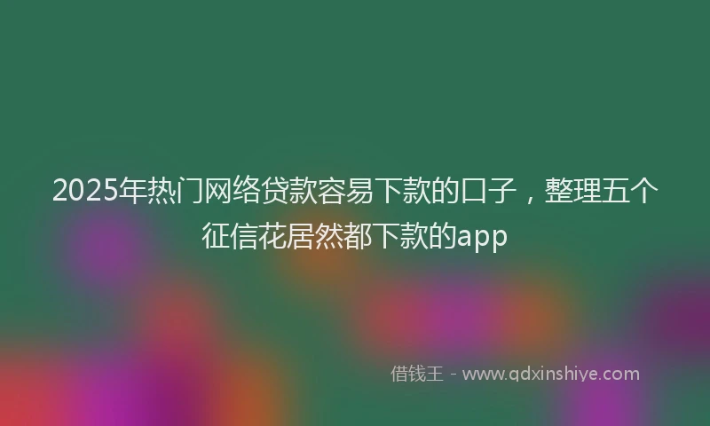 2025年热门网络贷款容易下款的口子，整理五个征信花居然都下款的app