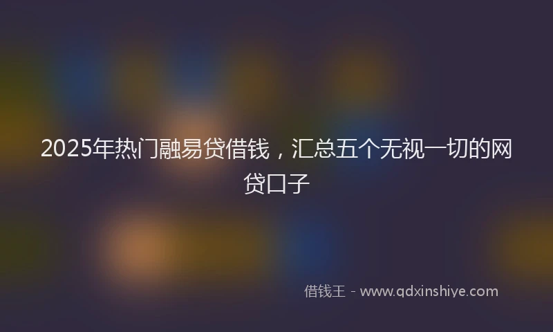 2025年热门融易贷借钱，汇总五个无视一切的网贷口子