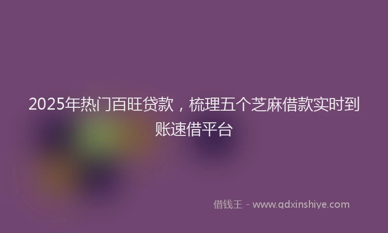 2025年热门百旺贷款，梳理五个芝麻借款实时到账速借平台