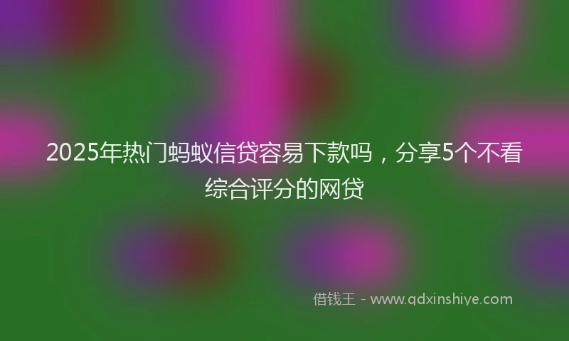 2025年热门蚂蚁信贷容易下款吗，分享5个不看综合评分的网贷