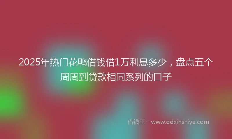 2025年热门花鸭借钱借1万利息多少，盘点五个周周到贷款相同系列的口子