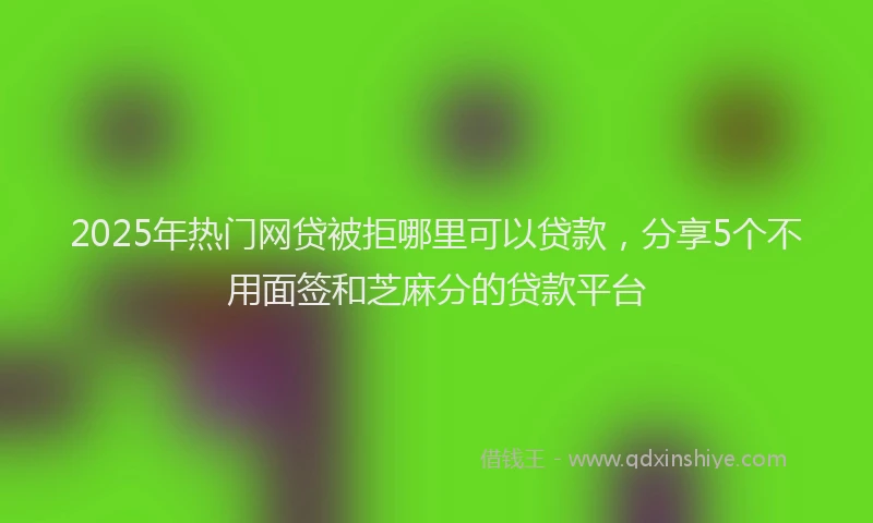 2025年热门网贷被拒哪里可以贷款，分享5个不用面签和芝麻分的贷款平台