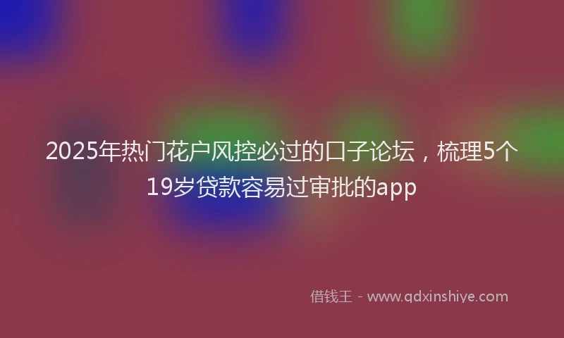 2025年热门花户风控必过的口子论坛，梳理5个19岁贷款容易过审批的app