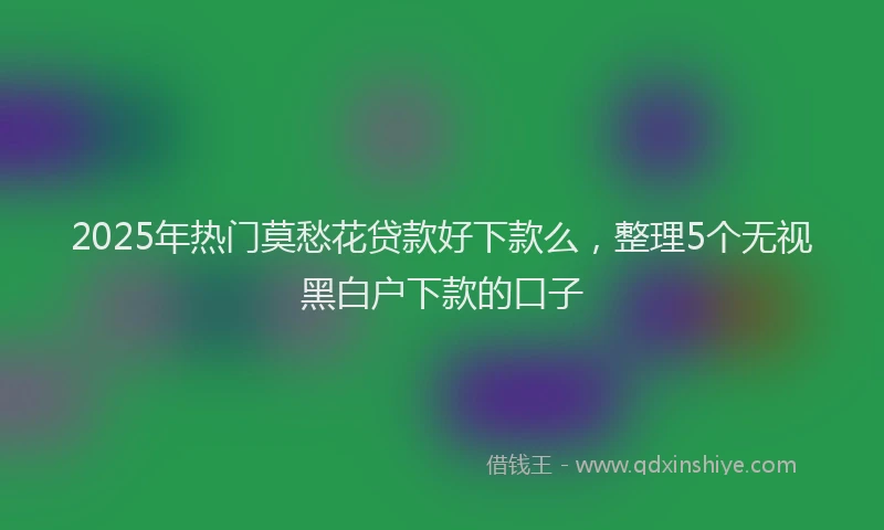 2025年热门莫愁花贷款好下款么，整理5个无视黑白户下款的口子