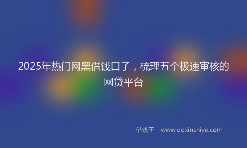 2025年热门网黑借钱口子，梳理五个极速审核的网贷平台