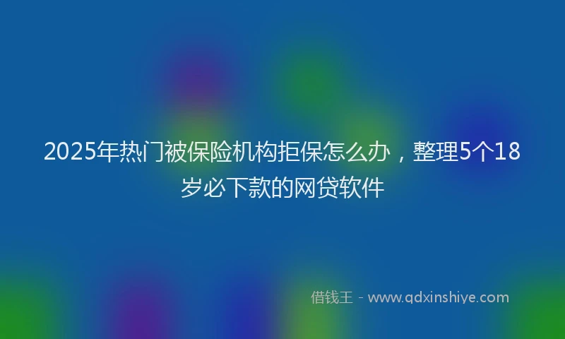 2025年热门被保险机构拒保怎么办，整理5个18岁必下款的网贷软件