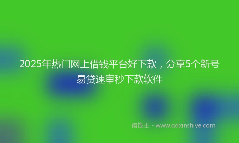 2025年热门网上借钱平台好下款，分享5个新号易贷速审秒下款软件