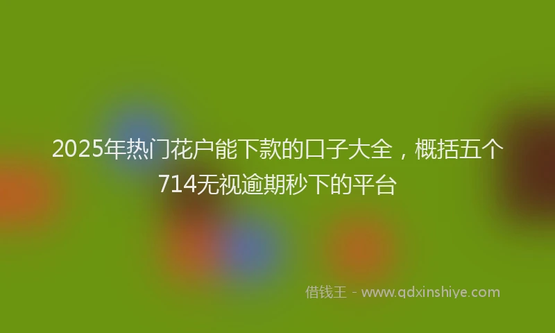 2025年热门花户能下款的口子大全，概括五个714无视逾期秒下的平台