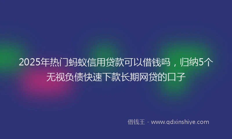 2025年热门蚂蚁信用贷款可以借钱吗，归纳5个无视负债快速下款长期网贷的口子