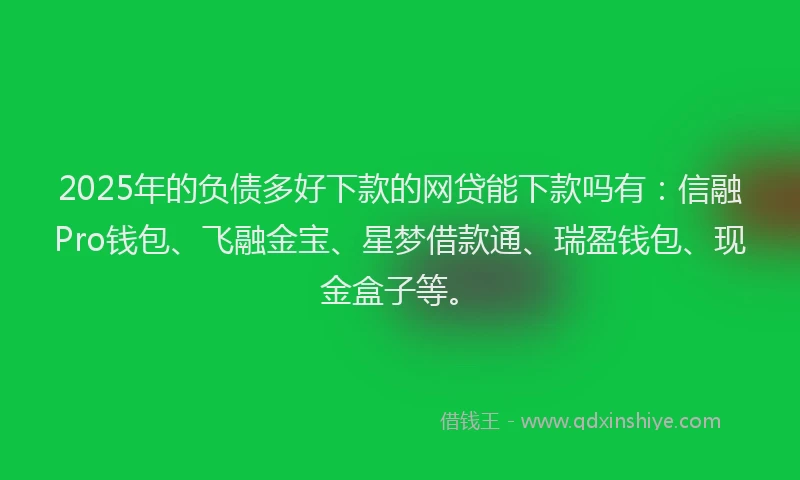2025年的负债多好下款的网贷能下款吗有：信融Pro钱包、飞融金宝、星梦借款通、瑞盈钱包、现金盒子等。